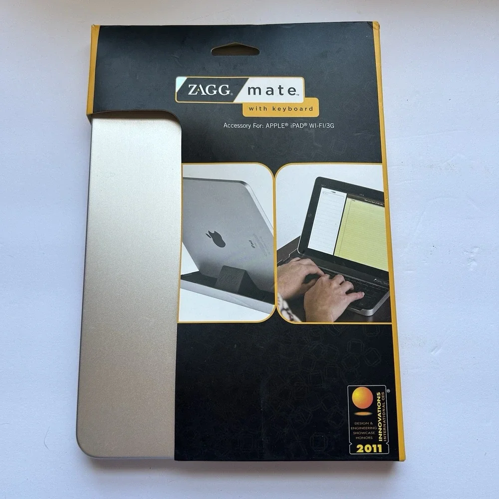 ZAGG Mate Black Silver Plastic Aluminum Bluetooth Keyboard Wifi iPad & iPhone